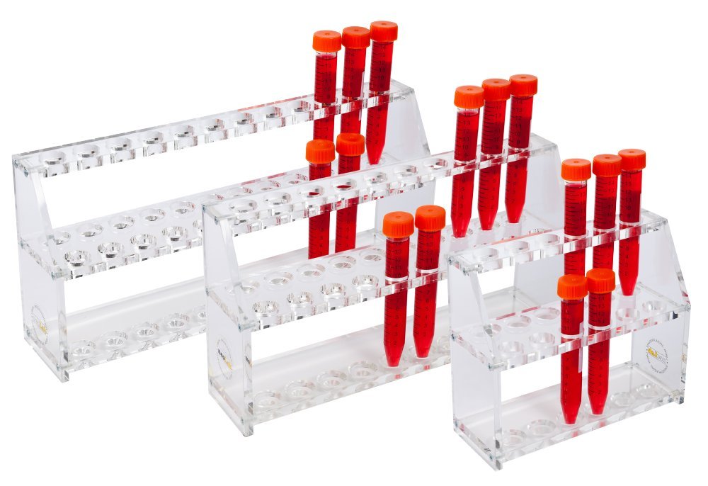 neolab 1 – 5132 acrílico de tubo de ensayo (estructura para 2 x 10 vasos, 20 mm de diámetro, 57 mm de alto