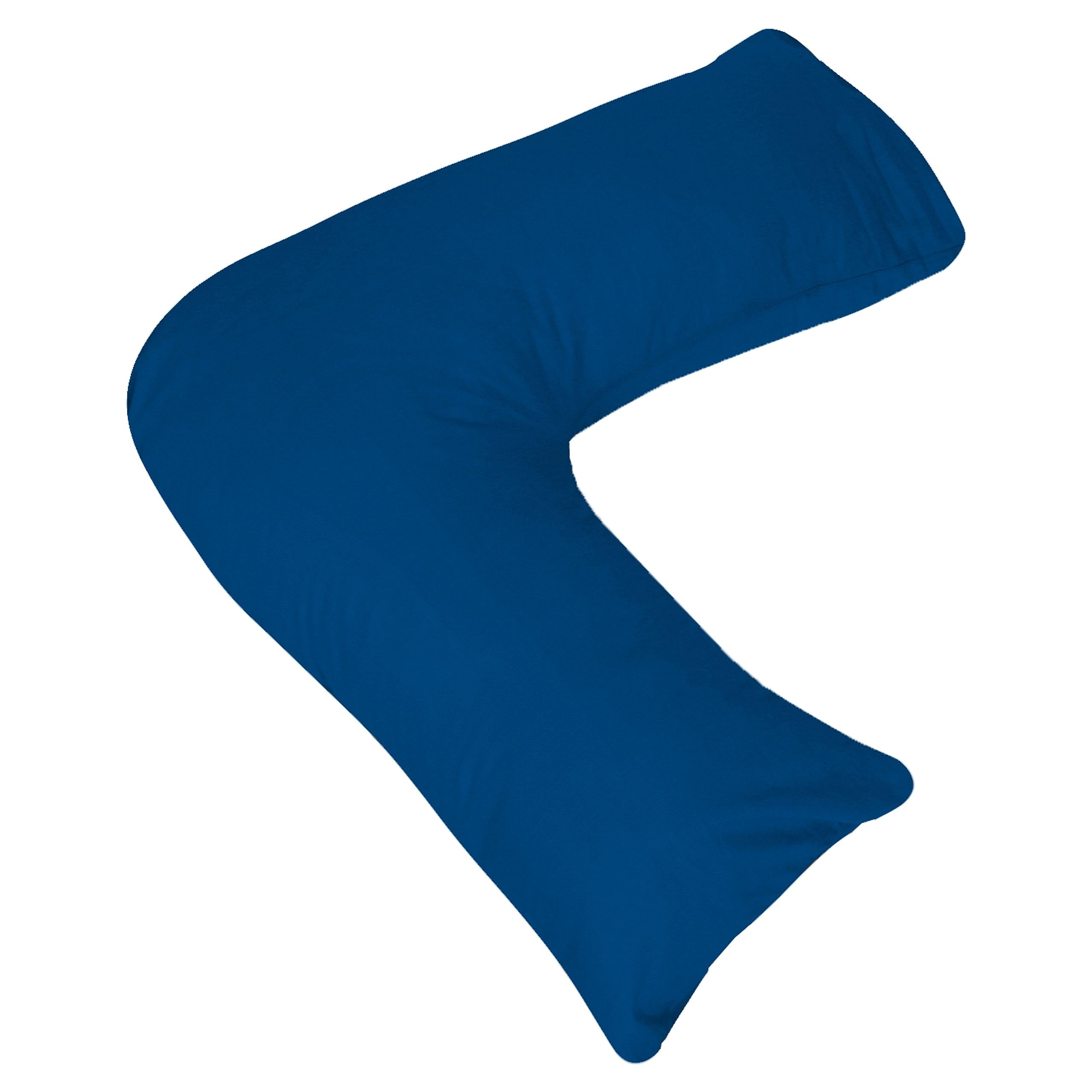 AmigoZone Orthopaedic-Luxury V Shaped Pillow Nursing, Pregnency, Back Support With Free Pillow Case (Royal Blue)