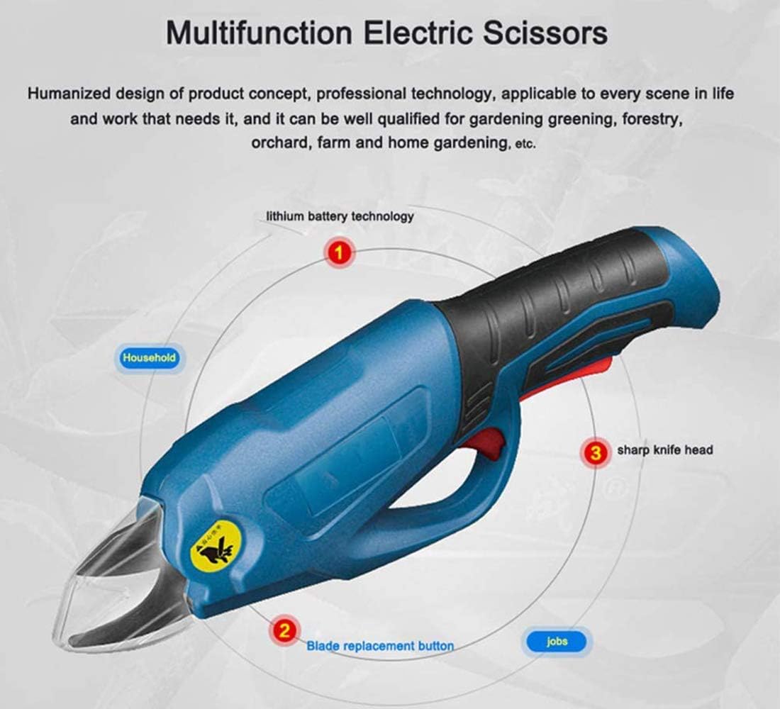 Electric Pruning Shears Tree, Power Tools Garden Pruner 4v Li-ion Battery Cordless Secateur Branch Cutter Electric Fruit Pruning Scissors Tool Shear