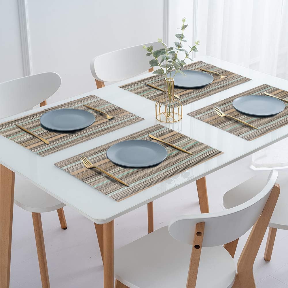 IPEA Tischsets Abwaschbar 45 x 30 cm - 6er Set - Für Abendessen, Mittagessen, Frühstück - Hitzebeständig, rutschfest, Schmutzabweisend für Küchentisch und Wohnzimmer - Platzsets Abwischbar - Beige
