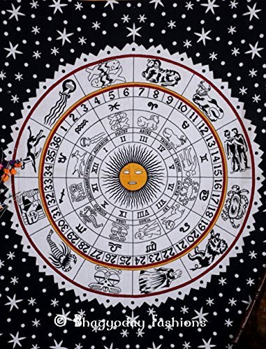 World Wide Kart Indian Wall Hanging Astrology Sun Moon Tapestry,Hippie Wall Hanging Tapestries,Pyshedlic Tapestry,Hippie Wall Hanging, Divine Ethnic Decorative Gift Art,by Bhagyoday Fashion