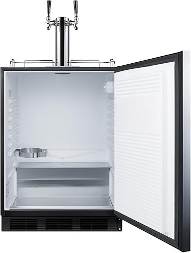 Miniatura 7 de Summit - Kegerador bajo encimera de 24 pulgadas, kit de doble grifo, compatible con ADA, acero inoxidable - SBC58BLBIADA 2-Negro -,Negro -