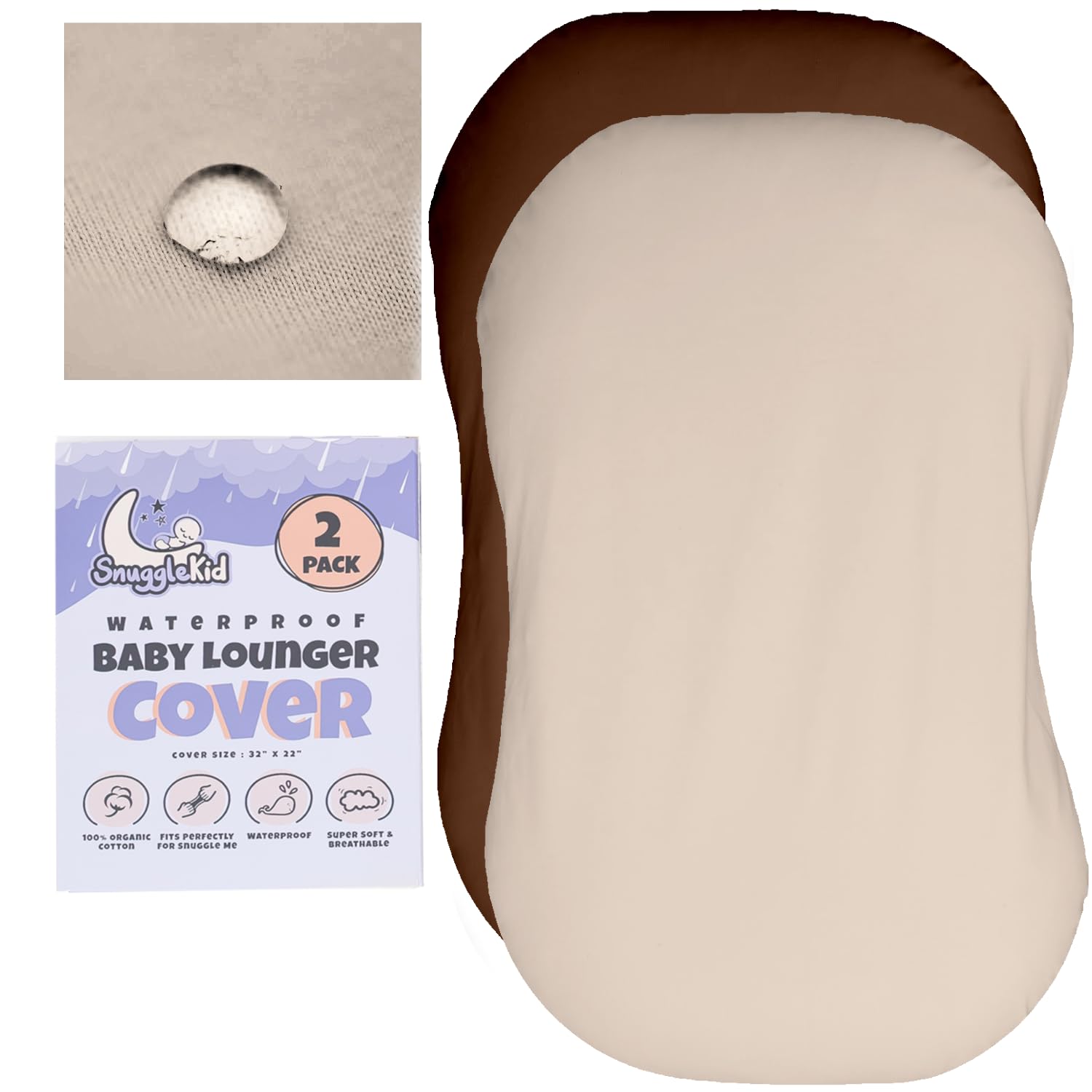 Snuggle Me Cover 100% Waterproof Baby Lounger Cover 2-Ply