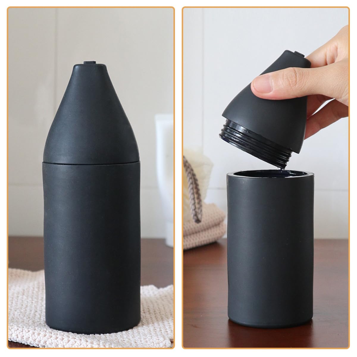 ifundom Dispenser per Sapone a Pressione in Silicone Alimentare, Bottiglia Comprimibile Portatile da Viaggio, Flacone Erogatore di Lozione per Cucina e Bagno, Contenitore Ricaricabile