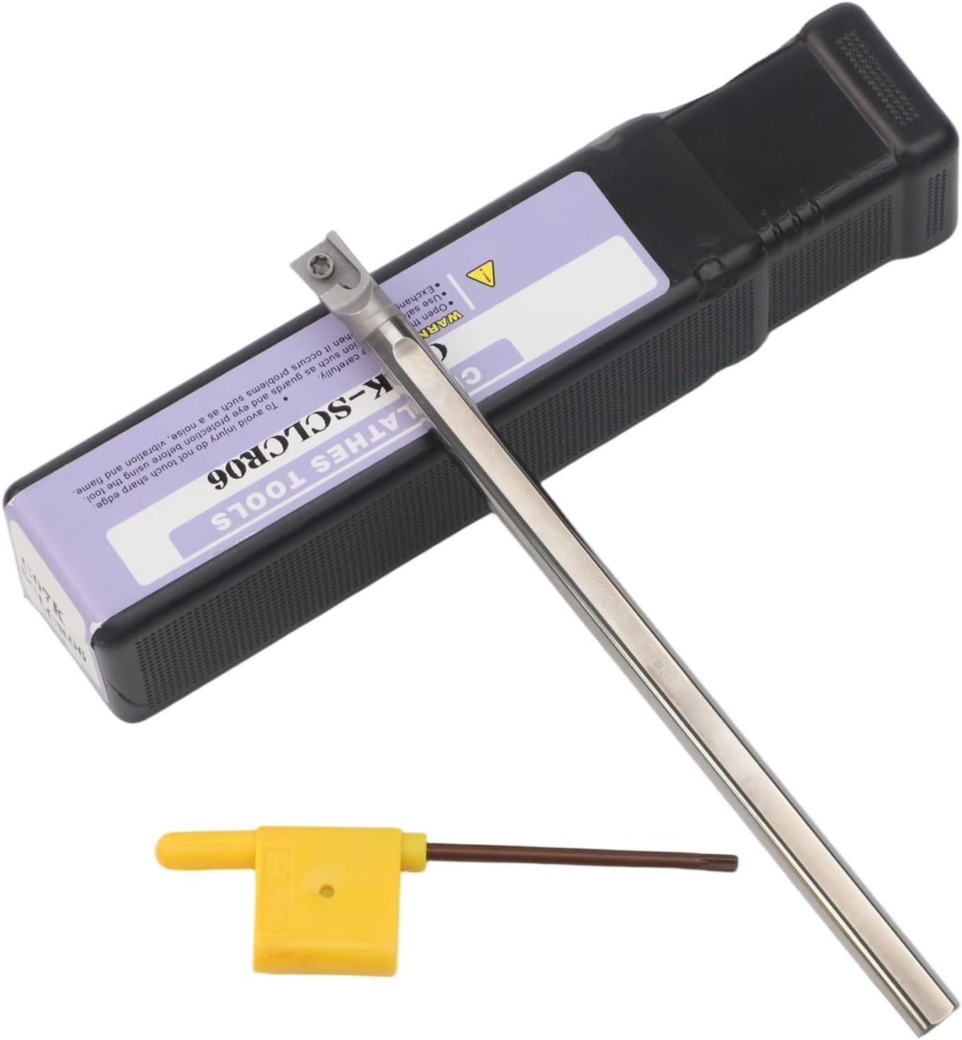 Solid Carbide Boring Bar Tool Holder C07K-SCLCR06 for CNC Lathe, Anti-Shock & High-Impact Resistant, Compatible with CCMT0602 Inserts, 100mm Length × 7mm Shank Diameter