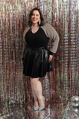 CARCOS Plus Size Tops for Women Criss Cross Long Sleeve Shirts V Neck Tunics Casual Fall T Shirt Loose Fits Blouses XL-5XL4