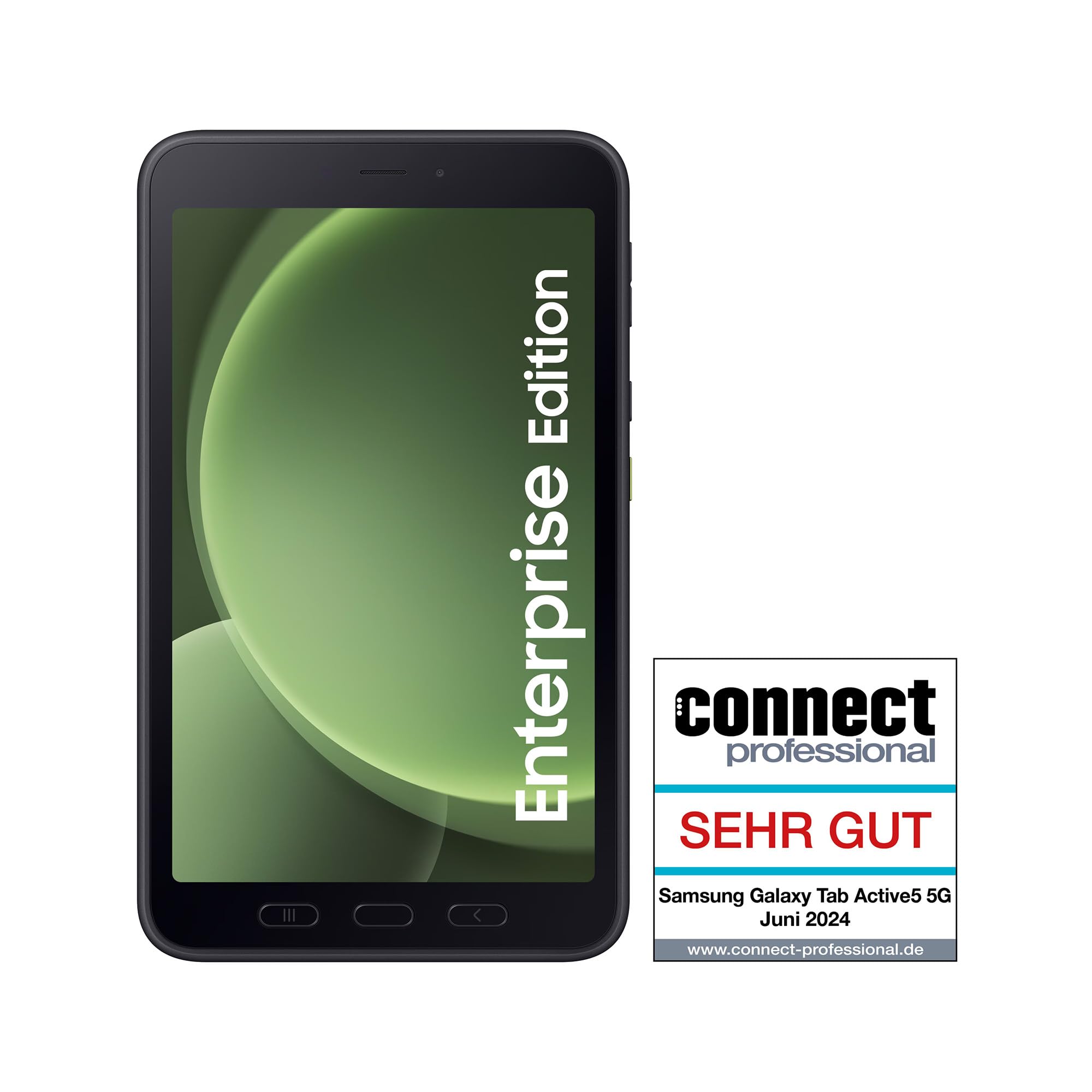 Samsung Galaxy Tab Active5 5G Enterprise Edition, Robustes Android-Tablet, 8 Zoll Display, 6 GB RAM und 128 GB erweiterbarer interner Speicher, Akku 5.050 mAh, Grün