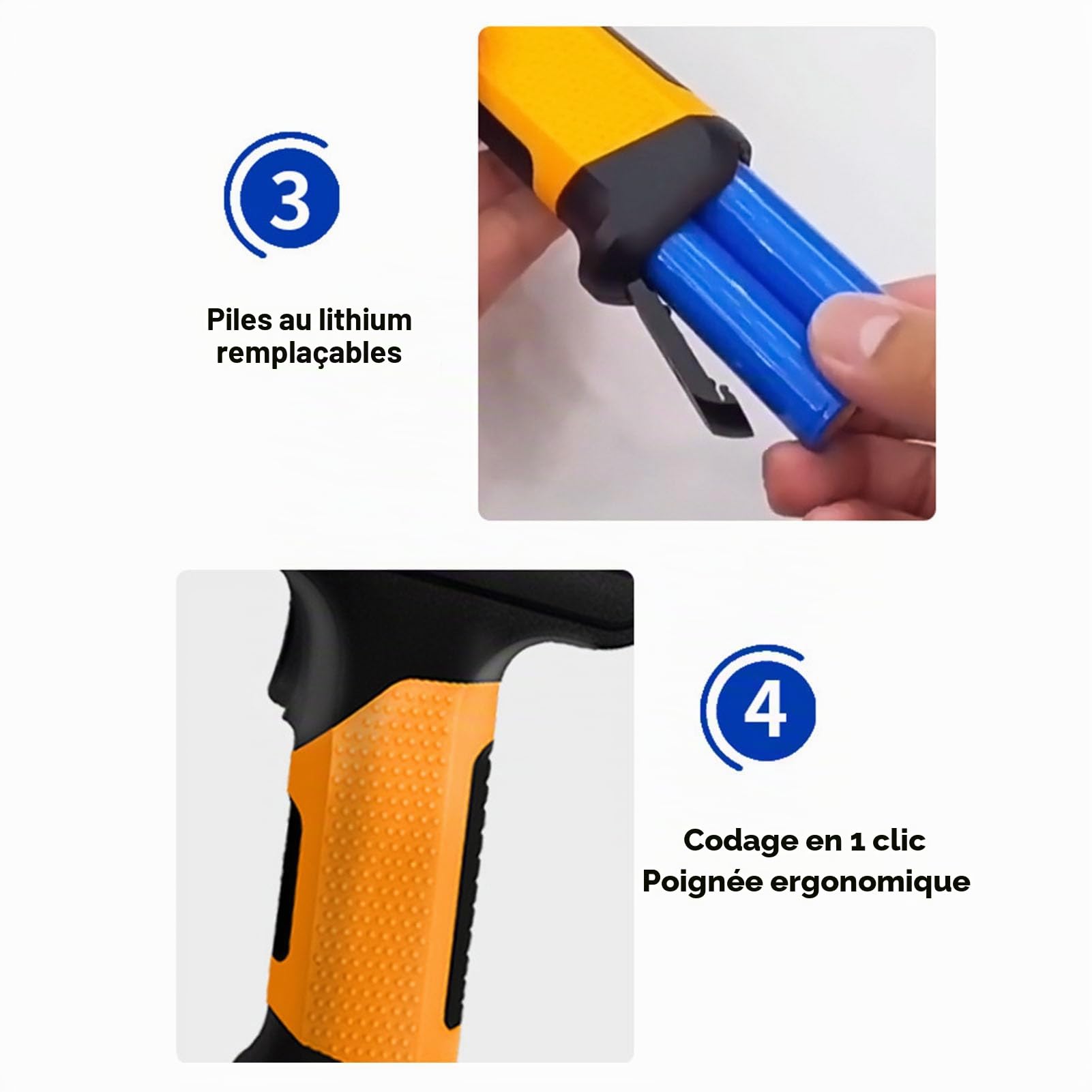 Bewinner Imprimante Jet d'encre Portable - Pistolet D'Imprimante à Jet d'encre Portatif Bluetooth 12,7 Mm 600 Dpi avec écran Tactile LED de 4,3 Pouces, Imprimante Jet (Prise UE