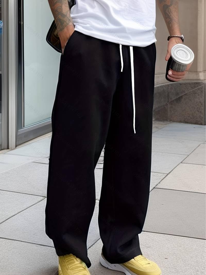 dockstreet Men's/Unisex || Open Bottom || Stretchable || Drawstring Bottom Drawstring Pure Cotton Stretchable Baggy Jogger Pants-picture-41