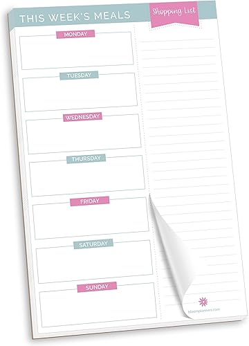 Miniatura 14 de bloom daily planners - Bloc de notas semanal para planificar las comidas con imanes para el refrigerador, incluye una «Lista de compras de Limones
