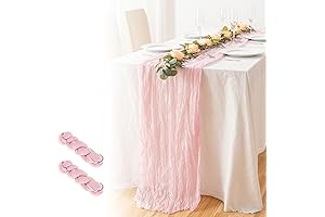 JYFLZQ Pink Cheesecloth Table Runner