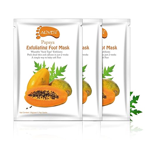 Máscara exfoliante para pies, 3 pares de mascarillas para pies, reparación de talones y elimina la piel seca muerta de nuestros pies, máscara