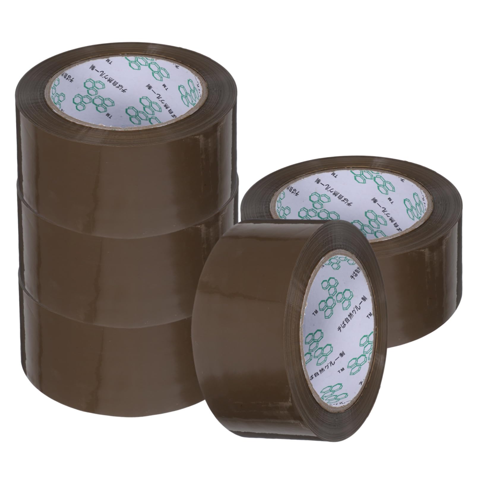Hochleistungs Packband 5 Rollen Bopp Braun, Kartonverschluss | 394 Yards Je Rolle, 2 Zoll Breite, Versandverpackungsband für Büro und Umzug, Starke Haftung