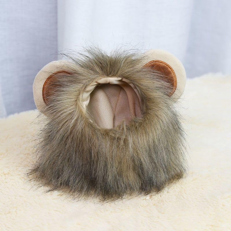 Lion Mane Costumes for Cats & Small Dogs Adorables Soft Furry Pet Wigs with Cute Ears, Lightweight Halloween Christmas Holiday Party Cosplay Outfits, Pet-Friendly Clothing Accessories (Small)