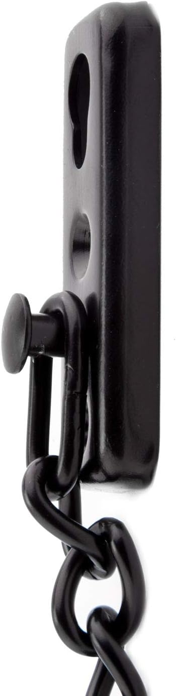 Stainless Steel Chain Door Lock，Heavy Duty Inside Door Latch Guard Keyless Door Lock Add Extra Security with Spring Anti-Theft Press Lock Door Hardware for Home Security (Black)