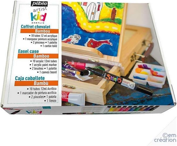 Pebeo Artist Kid Acrylic Bamboo Easel Set