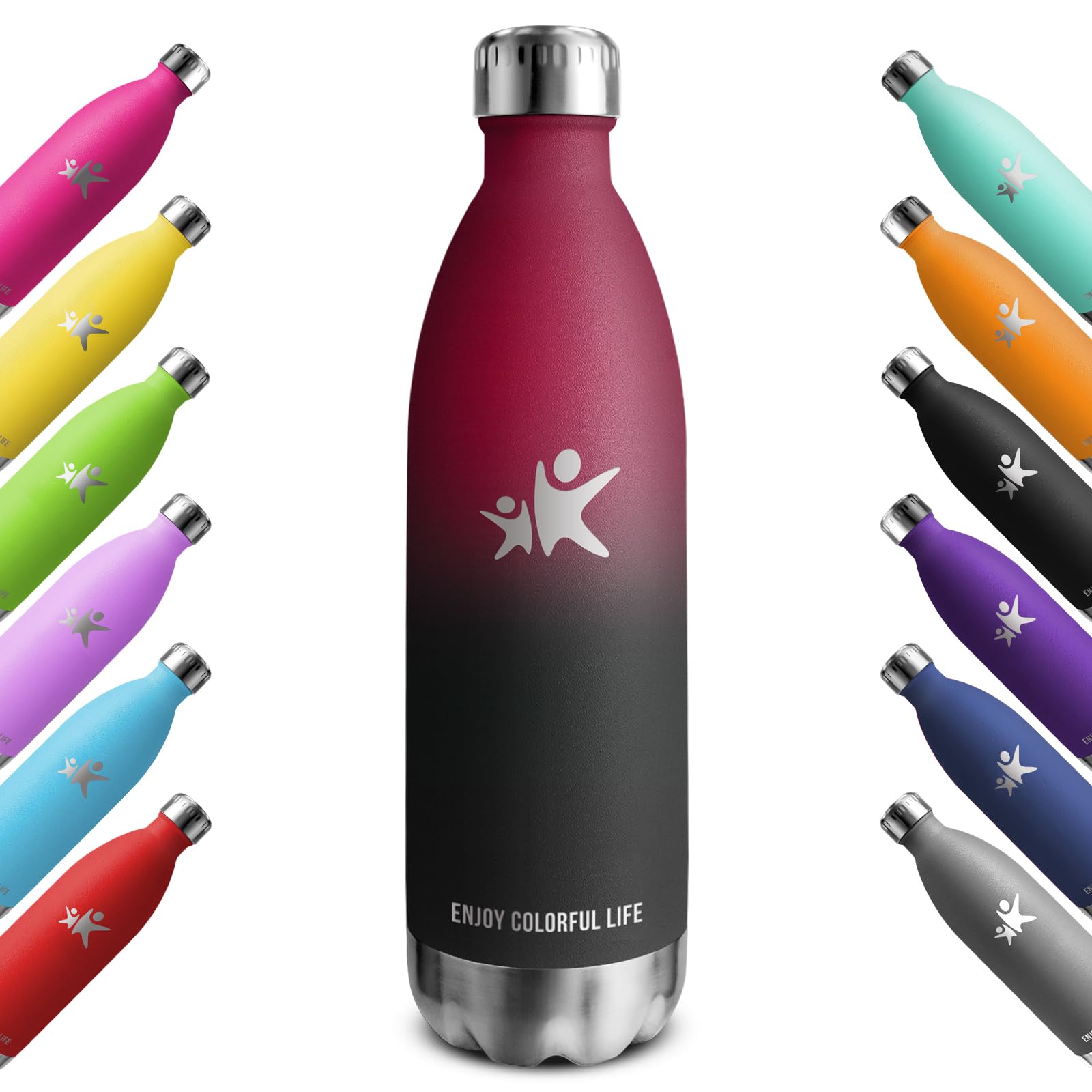 KollyKolla Botella Termica, 500ml, Botella Agua Acero Inoxidable, Termo Sin BPA, Cantimplora Termica Reutilizable, Water Bottle con Pared Doble Aislamiento, para Niños, Adultos, Deporte, Oficina — view 12