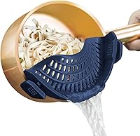 Vista 13 de AUOON - Colador grande con clip para todas las ollas y sartenes, colador de silicona de gran tamaño, diseño familiar, colador de pasta, colador