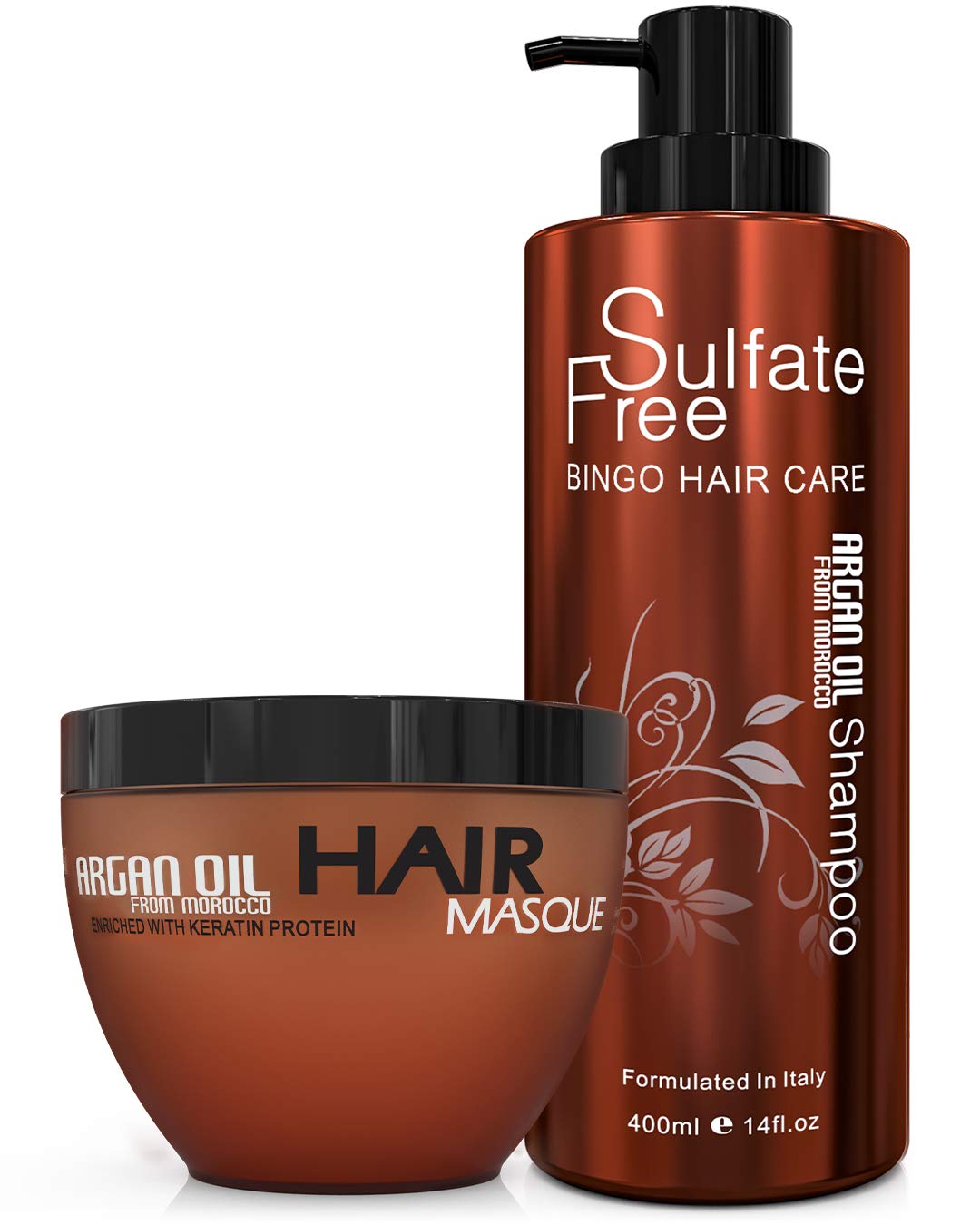 Amazon.com : Moroccan Argan Oil Shampoo and Hair Mask Sulfate Free - Best  for Damaged, Dry, Curly or Frizzy Hair - Thickening for Fine / Thin Hair,  Safe for Color-Treated, Keratin Treated