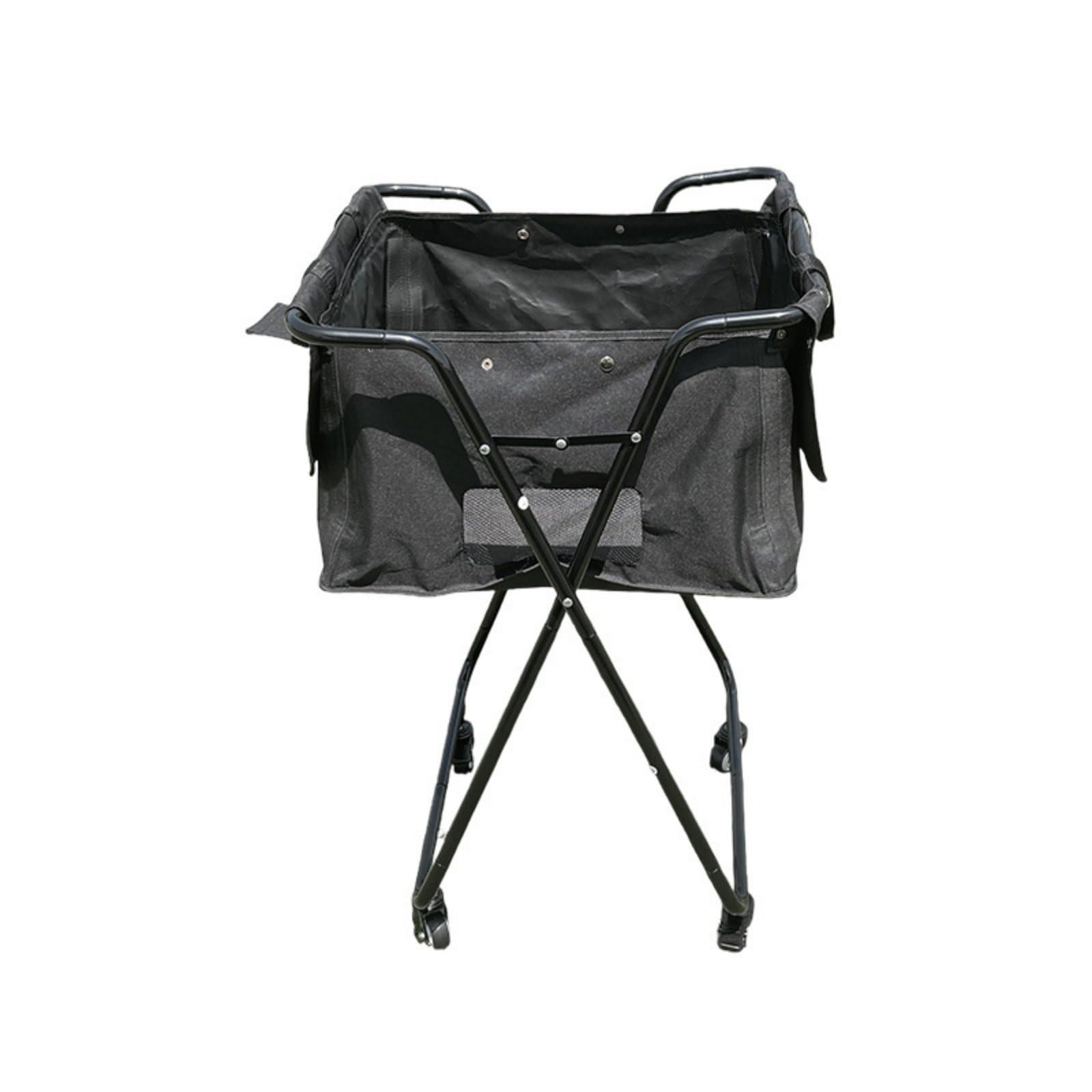 Carrello Raccogli Palline da Pickleball Grande Capacità Carrello Palline Tennis Pieghevole Struttura Robusta Cestino Raccoglipalle Tennis