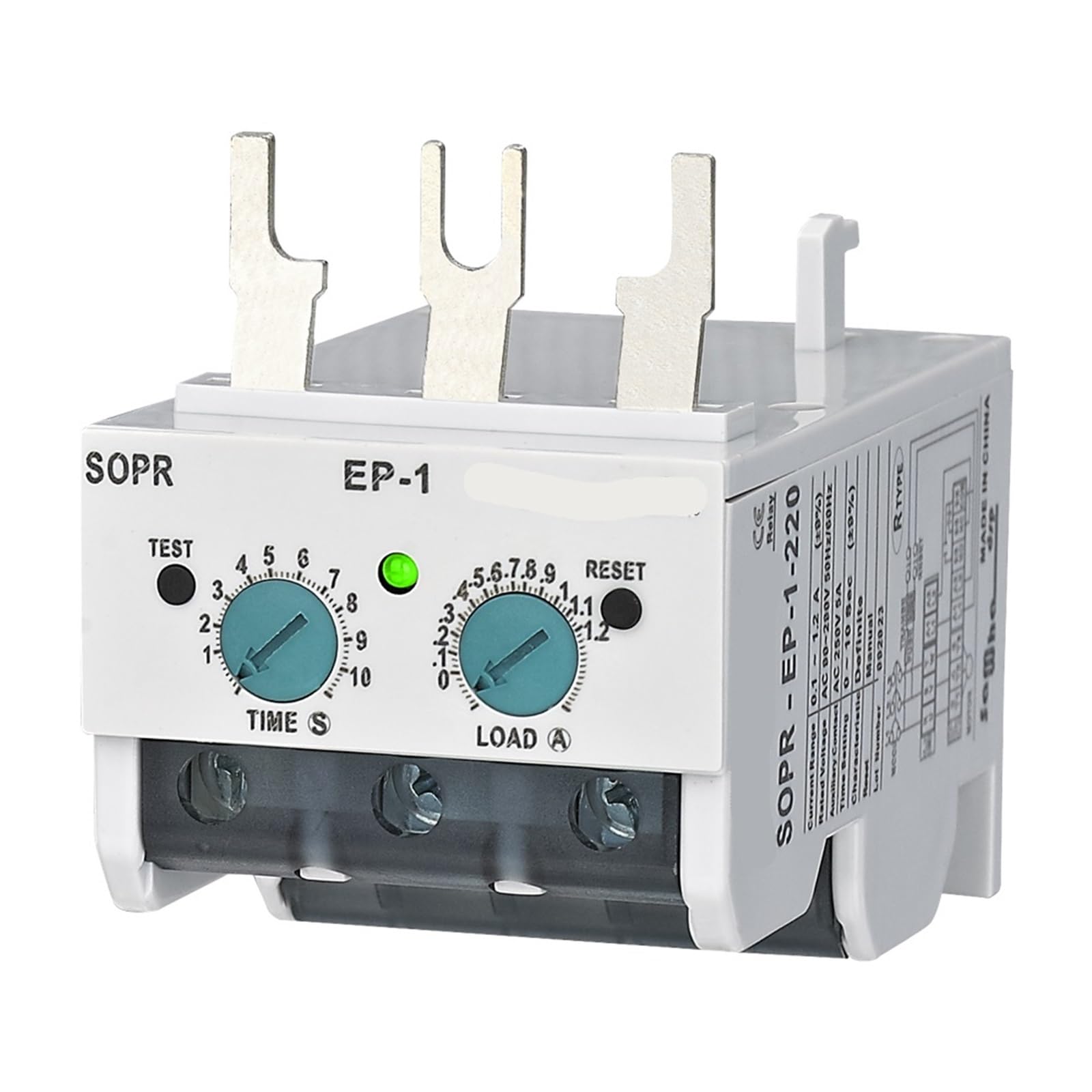 Relé electrónico de sobrecarga térmico SOPR-EP protector motor 24VAC DC 5