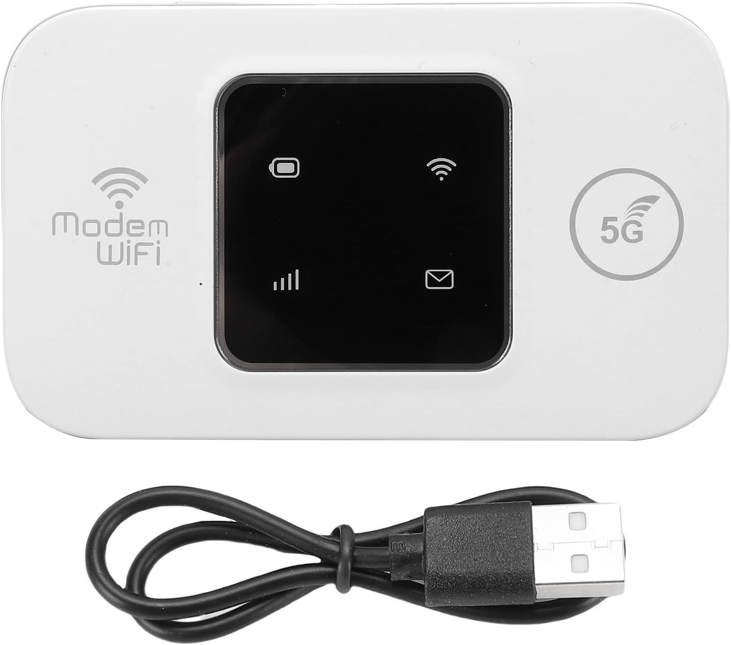 4G Mobile WiFi Hotspot with SIM Card Slot, Portable WiFi Router, 300Mbps High Speed LTE CAT4 Wireless Internet for RV Camping Travel, Supports 10 Devices Connection (White)