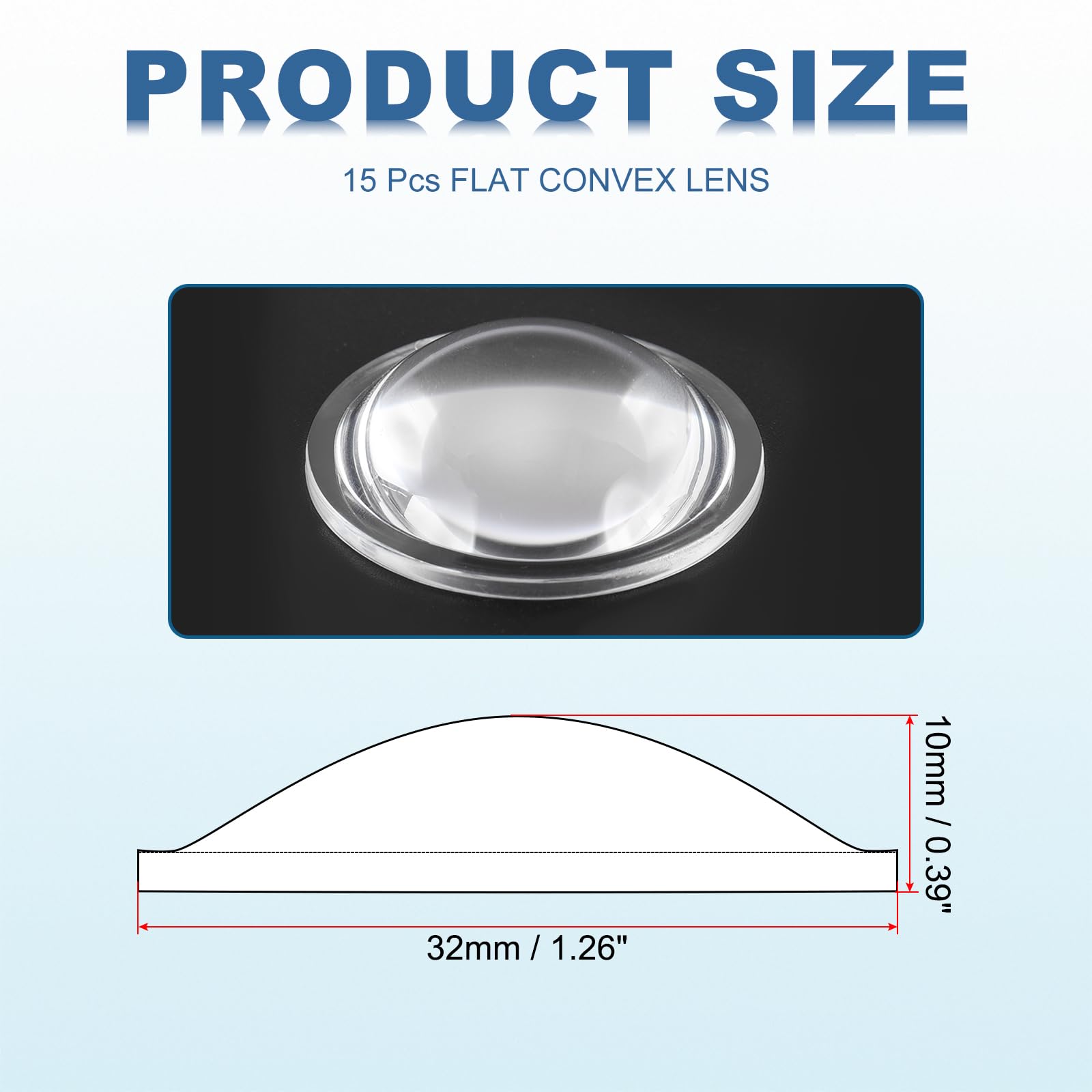 PATIKIL Diameter 32mm Flat Convex Lens - Image 2