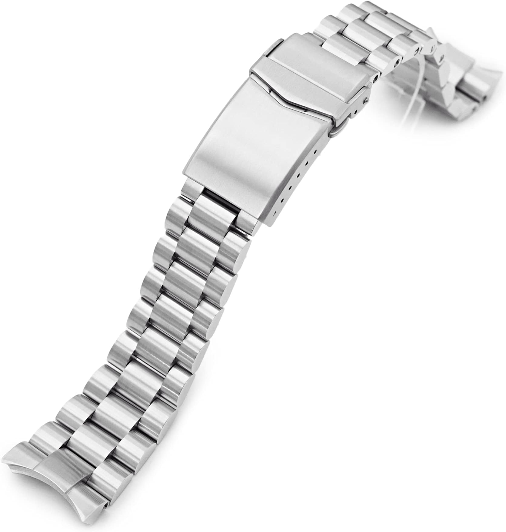 22mm Endmill 316L SS Watch Bracelet Compatible with Orient Mako II & Ray II, V-Clasp Brushed