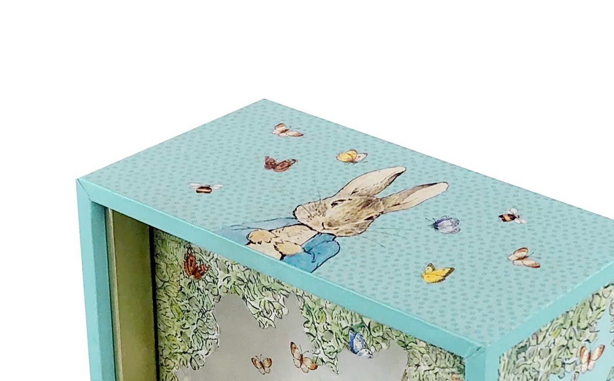 TROUSSELIER Peter Rabbit. - Grande Boite a Musique Bois Traditionnelle Pierre Lapin Jardin - Boite Musicale - Boite a Musique Garçon Fille Bebe Enfant - Cadeau Bapteme Naissance
