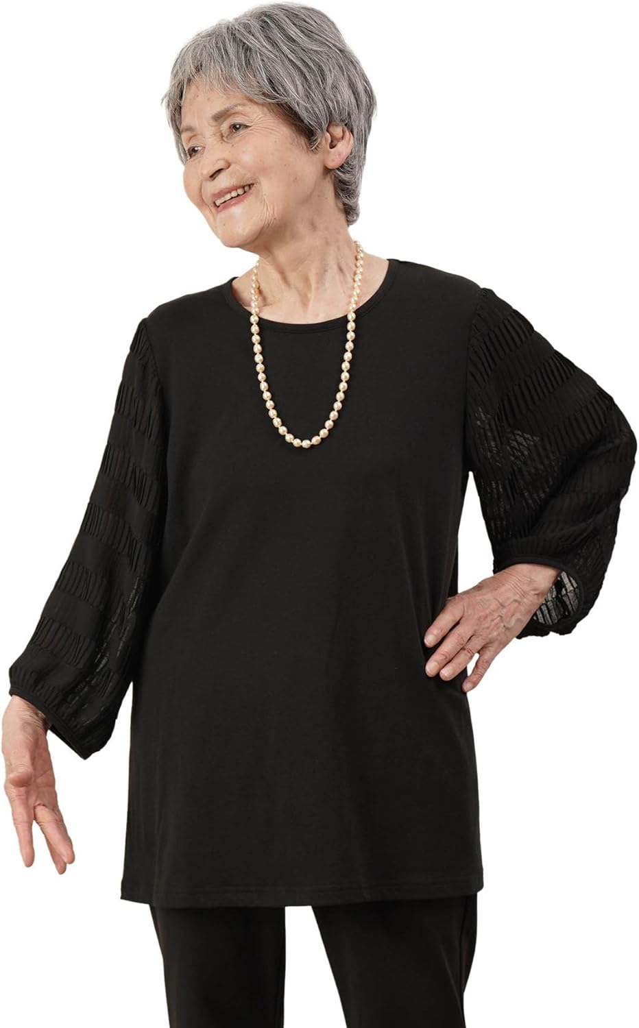 RTEG ブラック 七分袖カットソー Small RTEG ブラック 七分袖カットソー Small