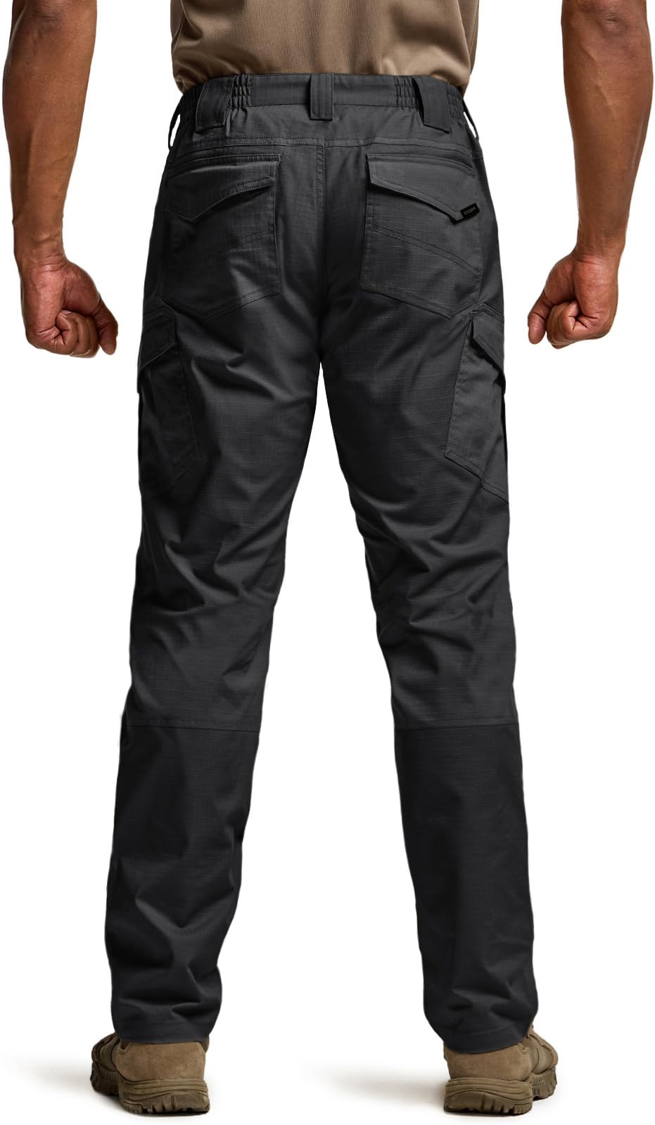 CQR Men's Flex Ripstop Tactical Pants, Water Resistant Stretch Cargo Pants, Lightweight EDC Hiking Work Pants — view 2