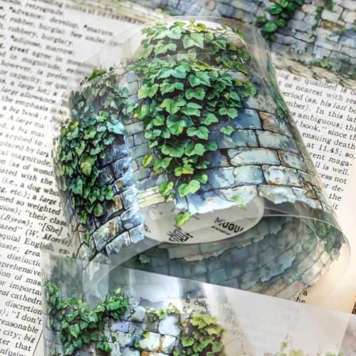 Image of PET Washi Tape Set for Journaling Supplies,6 Rolls Scrapbook Flower Wall Theme Aesthetic Tape Stickers for Scrapbooking,Bullet Journaling,Photo Album,Notebook(Green Field Flower Wall)