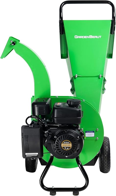 Chipeadora de madera S1, alta relación de reducción 20:1, motor resistente de 7 HP, 212 cc, accionado por gasolina, capacidad máxima de diámetro de madera de 3", trituradora trituradora robusta con rotor de corte grande