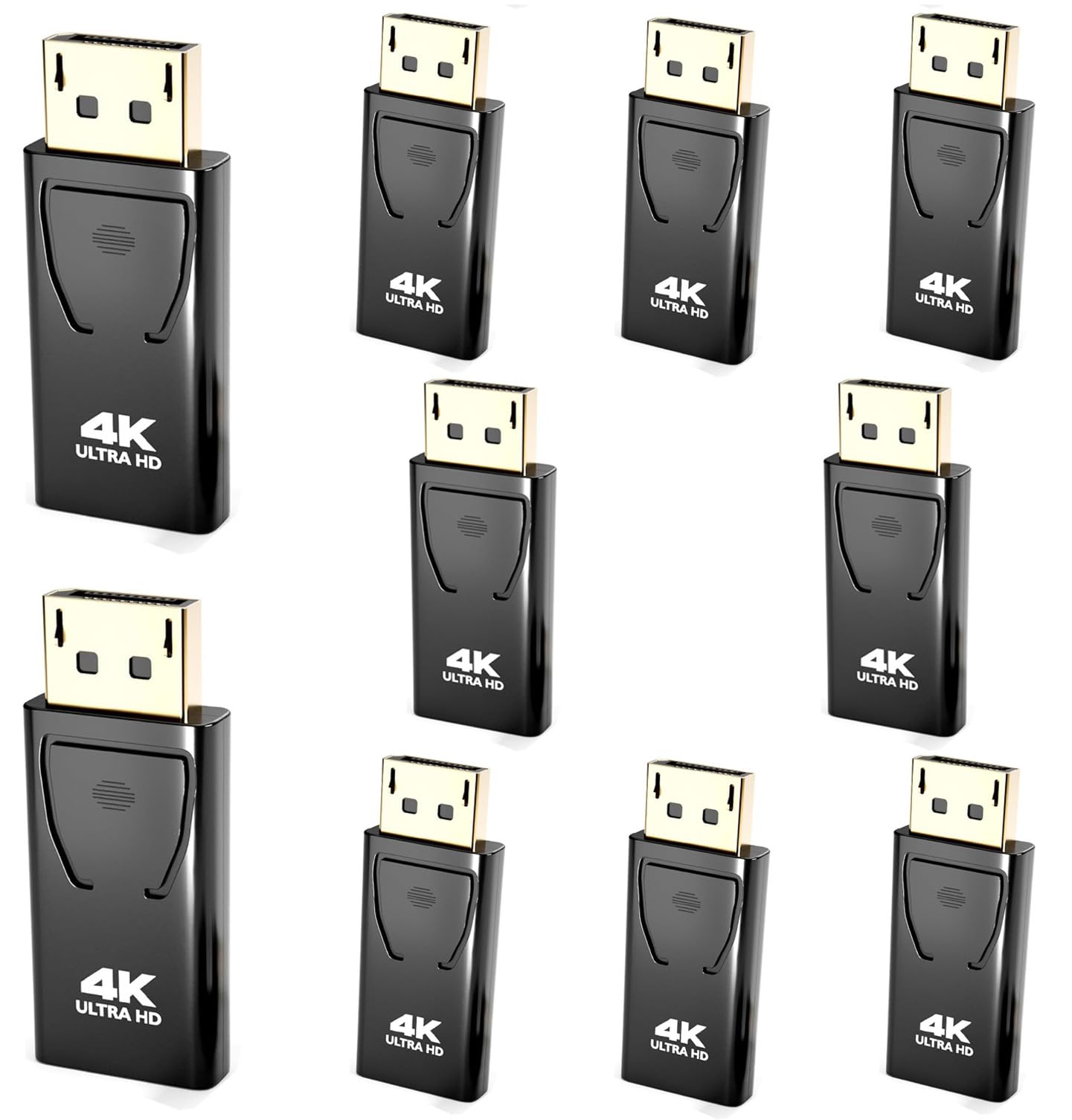 PANPEO DP to HDMI Adapter 10-Pack 4K 60Hz Gold for PC Monitor
