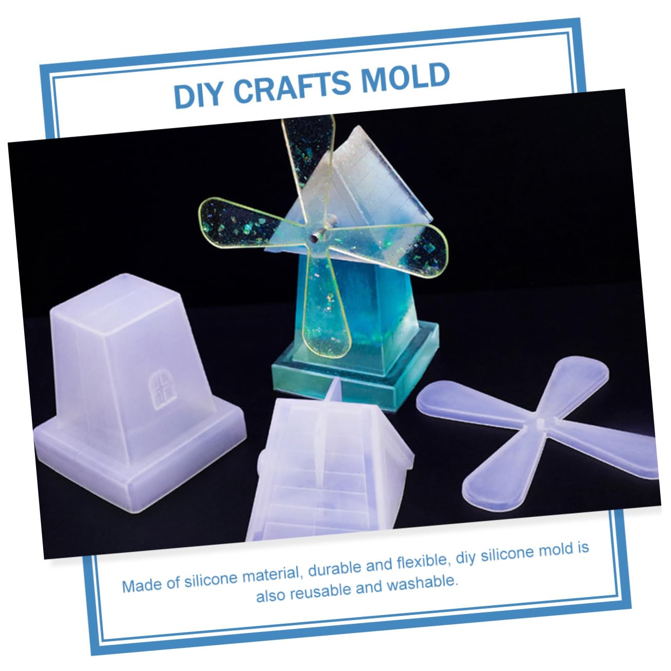 EXCEART 5juegos Molde De Silicona Para Viento Rotatorio Moldes De Epoxi Para Manualidades Incluye Accesorios y Material Duradero y Flexible