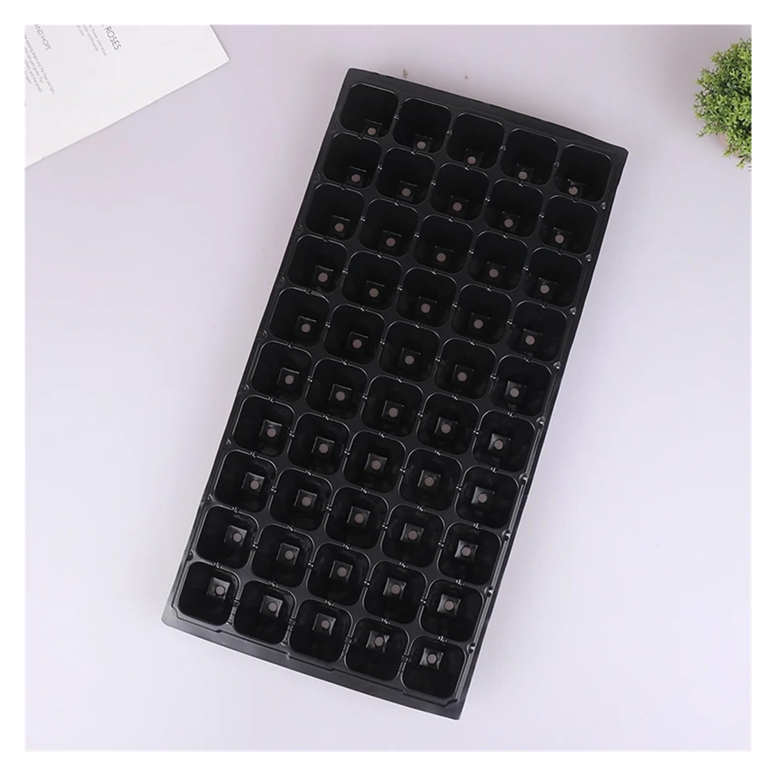Semilleros De Germinacion 10 bandejas de plástico for plántulas de 50 Celdas, bandejas de germinación for jardinería, recipientes Negros for plántulas, Suministros for jardinería