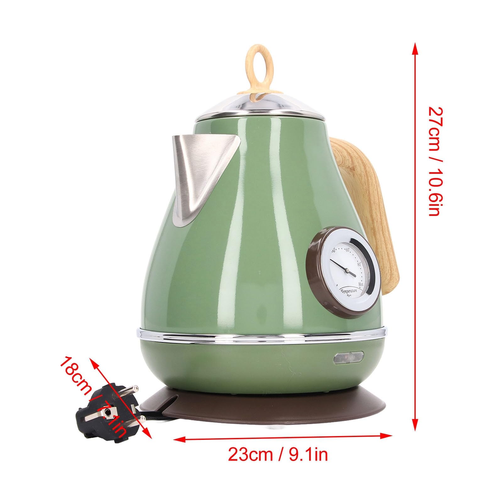 Denash L'électrococher Est Facile à Utiliser pour la Protection contre la Cuisson à Sec 1,7 L (GREEN)
