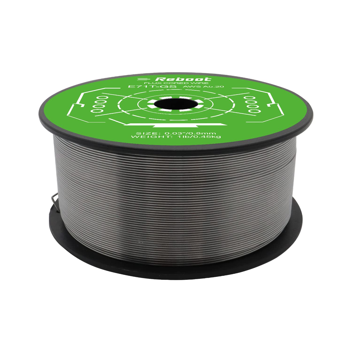 Reboot Filo animato MIG 0.8MM 0.5kg filo di saldatura E71T-GS saldatura ad arco schermato con gas FCAW per saldatrice filo animato senza gas