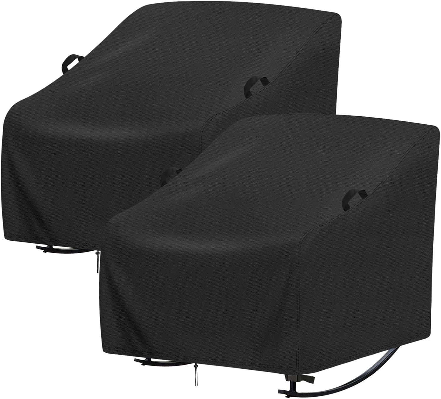 Patio Rocking Chair Cover,Waterproof Covers for Oversized Papasan Chairs,Heavy Duty Shield for Indoor Outdoor Large Egg Rocking-Chairs,Comfy Recliner Glider Covery(2-Pcs,41x45x30in)