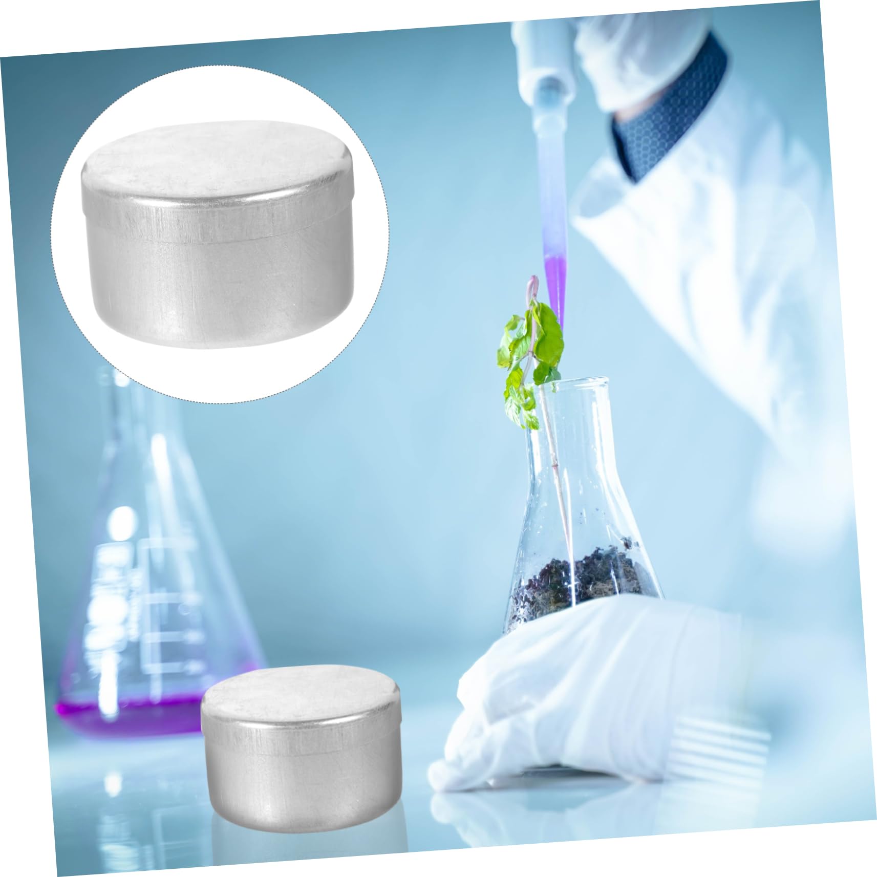 Generic 3pcs Boxes Weighing Box Empty Aluminum Jar Sample Jars with Lids Sampling Weighing Jars Soil Sampling Jars Tiny Containers Mini Containers with Lids Soil Weighing Holders