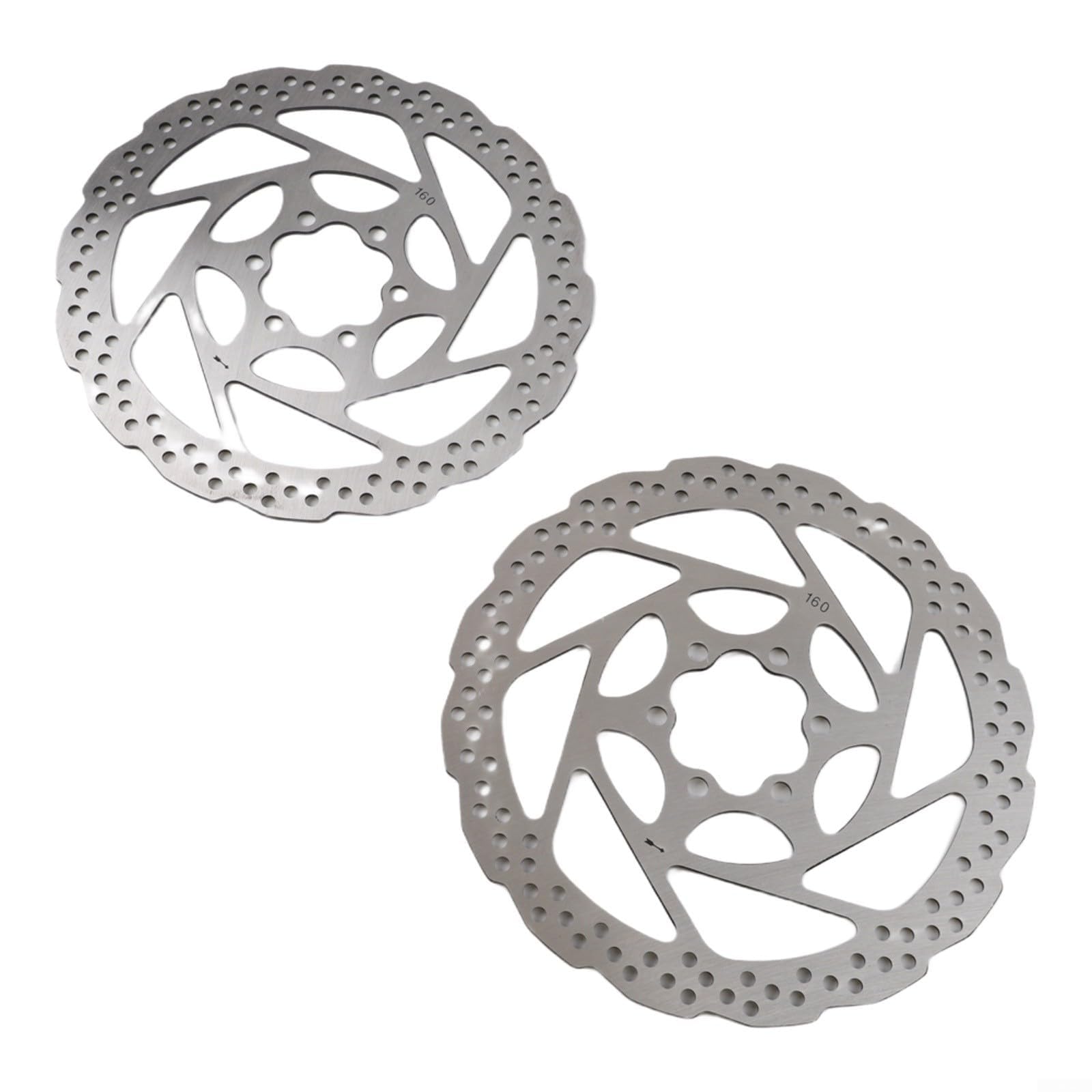 EcoLivzen Stainless Steel 160mm Scooter Disc Brake, for Kukirin G2, 6-Hole, for ROTOR with for RAPID Cooling, Lightweight Replacement Part(2PC White)