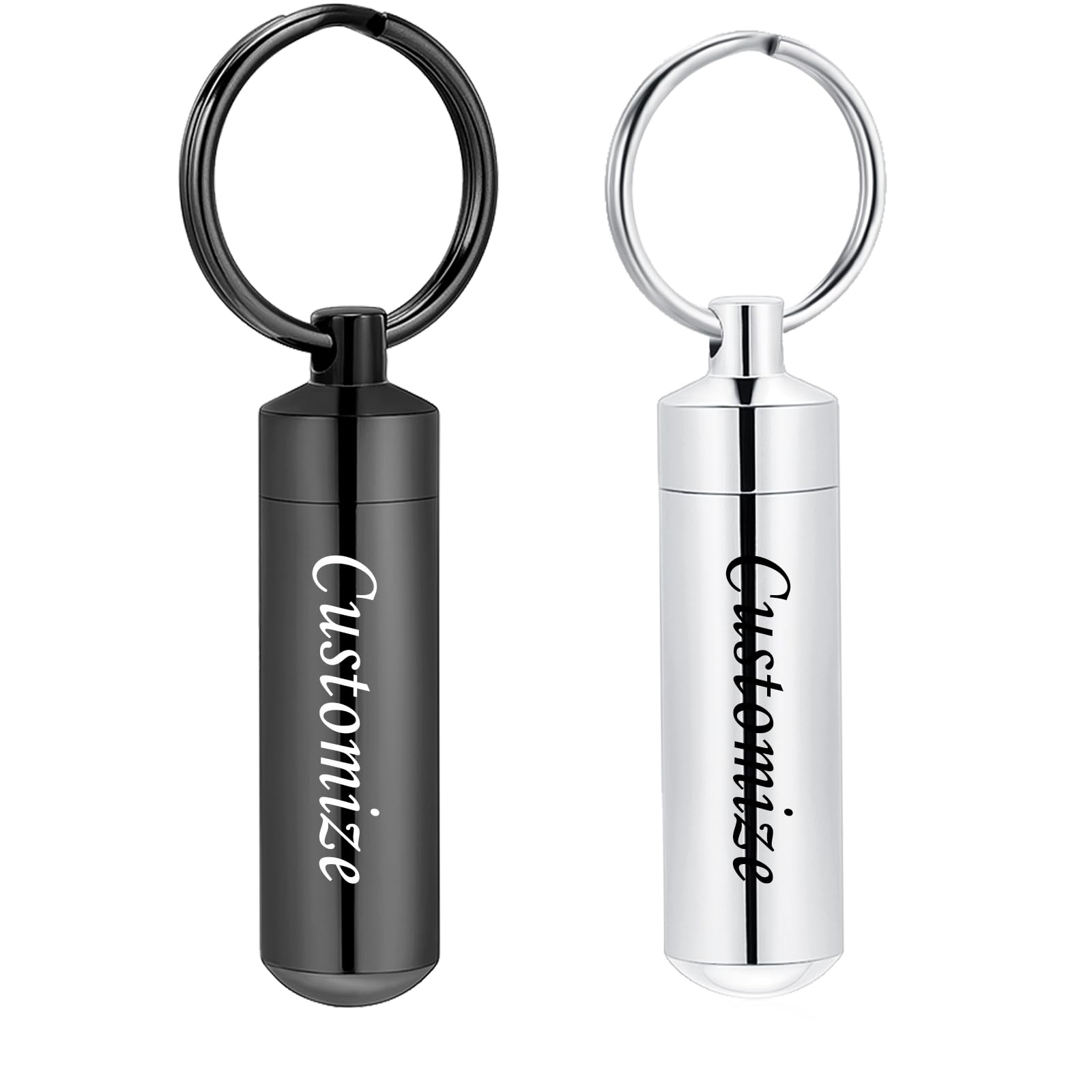 VCCWYQK Cylinder Urn Keychain for Ashes for Human Pet Stainless Steel Cremation Keychain Memorial Keepsake for Ashes Holder