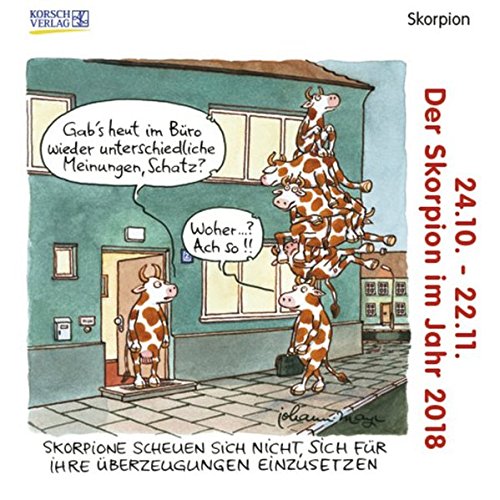 Skorpion Mini 2018: Sternzeichenkalender-Cartoon - Minikalender im praktischen quadratischen Format