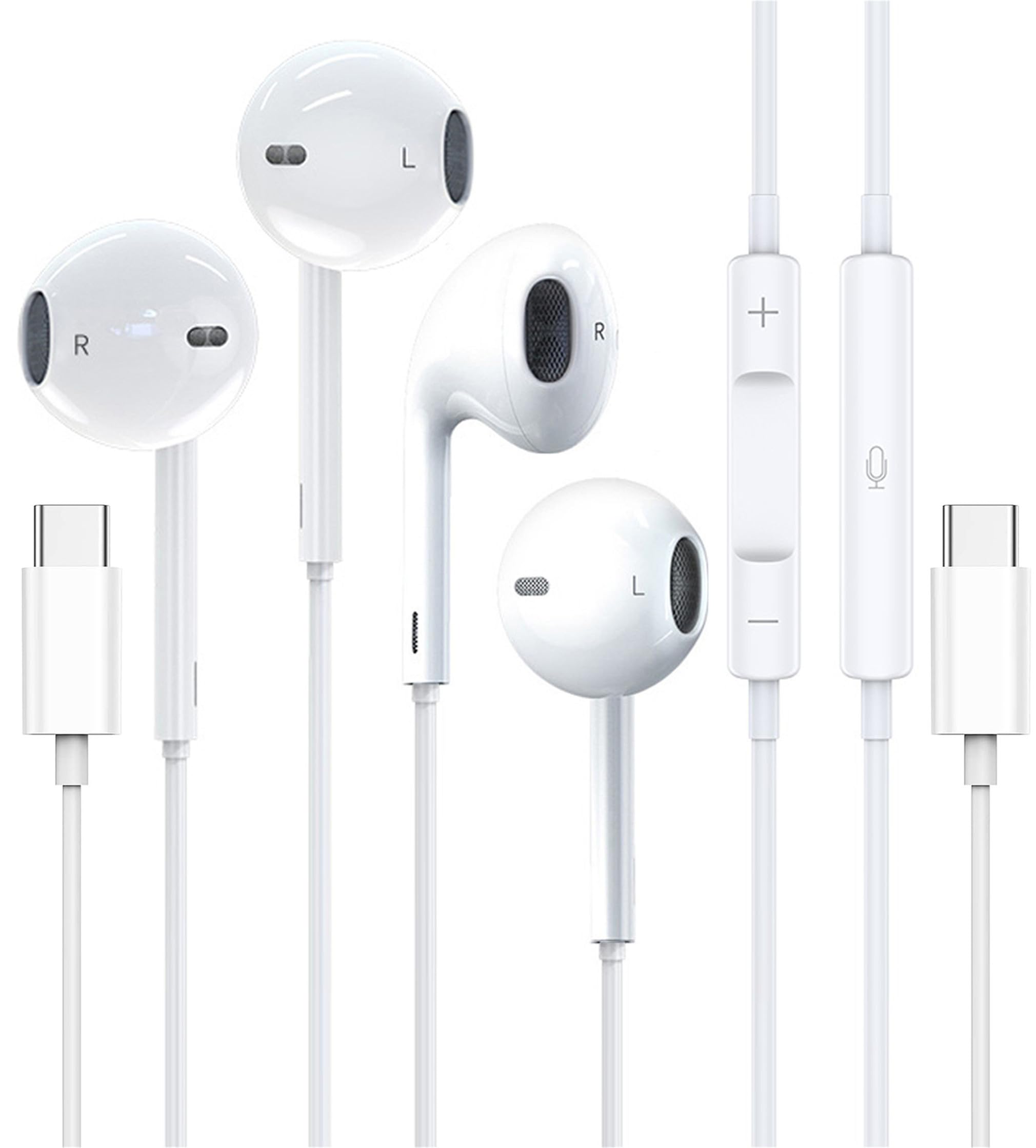 2 Pack USB C Headphones For iPhone 15, USB C Type C