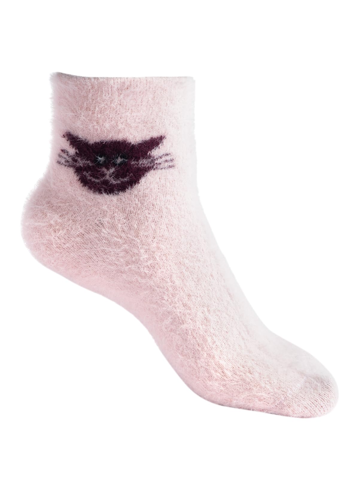 Texlon Kids Faux Fur Nylon Microfibre Woolen Winter Ankle Socks – Warm, Soft, Cozy, Plush Texture, Stretch Fit, Multicolor Design, Pack of 5 (11-13 Years) - Image 6 thumbnail