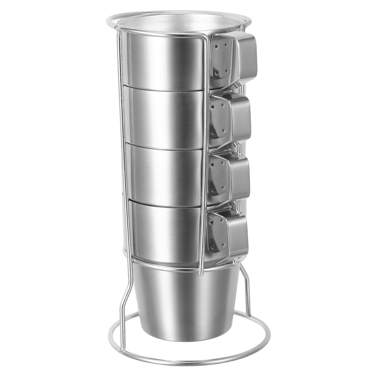 Juego de 4 Tazas Térmicas de Acero Inoxidable de Doble Pared para 300 Ml con Asas Ergonómicas y Soporte Apilable Taza Aislante para Café Té Bebidas Frías y Camping