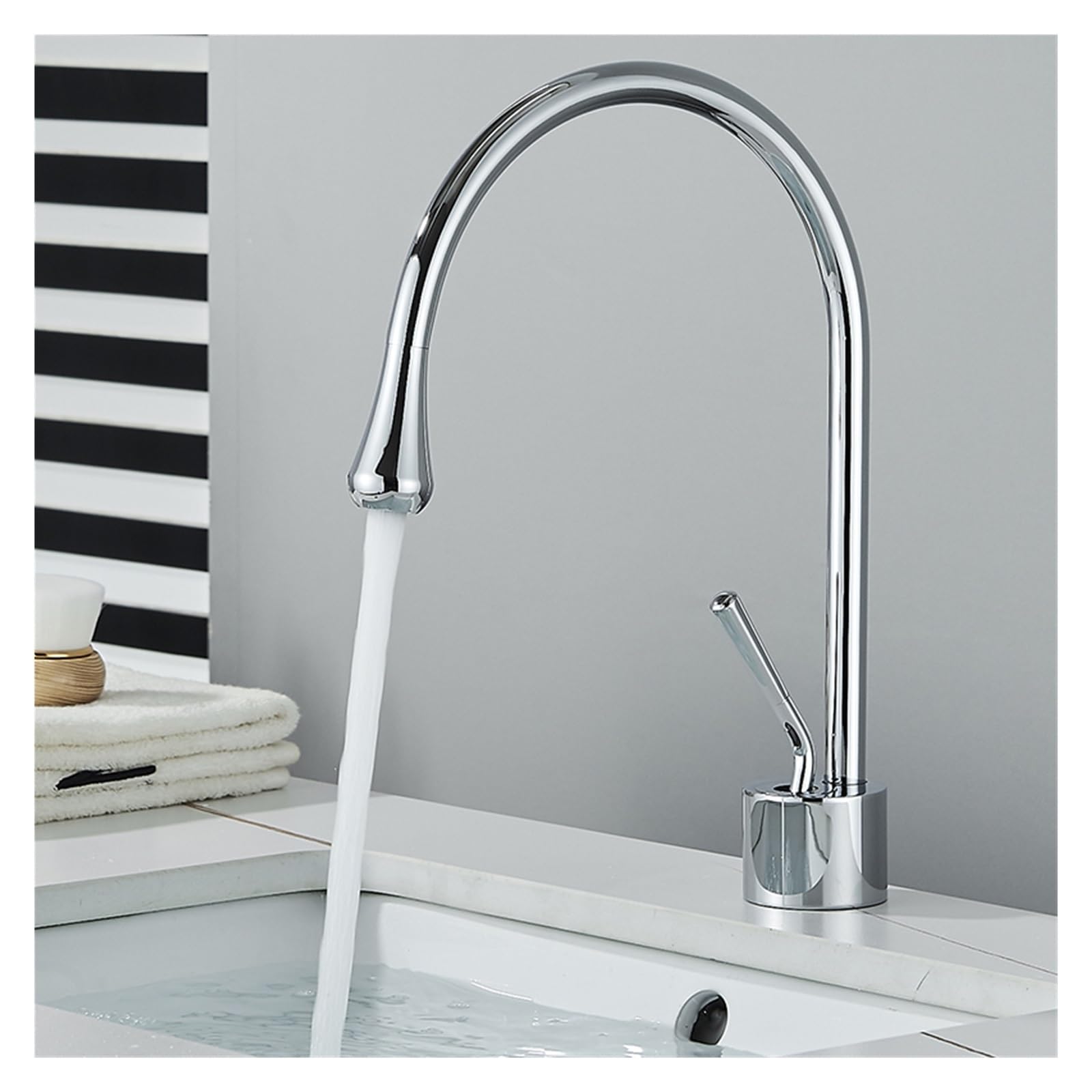 Mitigeur de cuisine chrome court avec douchette extractible pour évier