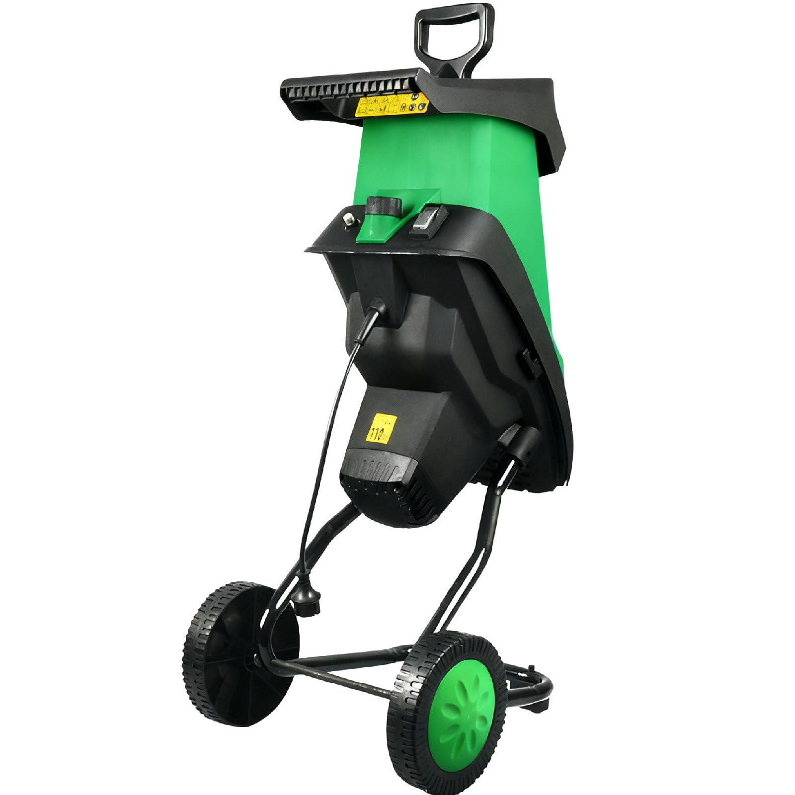 Trituradora eléctrica de jardín, 2400 W, 4500 rpm para ramas de hasta 1.57 pulgadas, bolsa de desechos de 50 L y 2 cuchillas de acero al manganeso, ideal para desechos de jardín