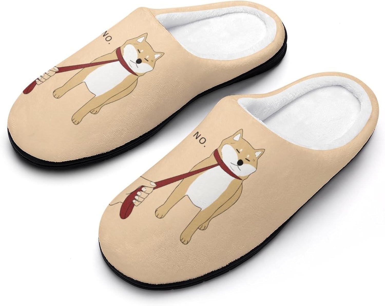 Shiba Inu No Women's House Slippers Memory Foam Warm Shoes Spa Rubber Sole Indoor Outdoor