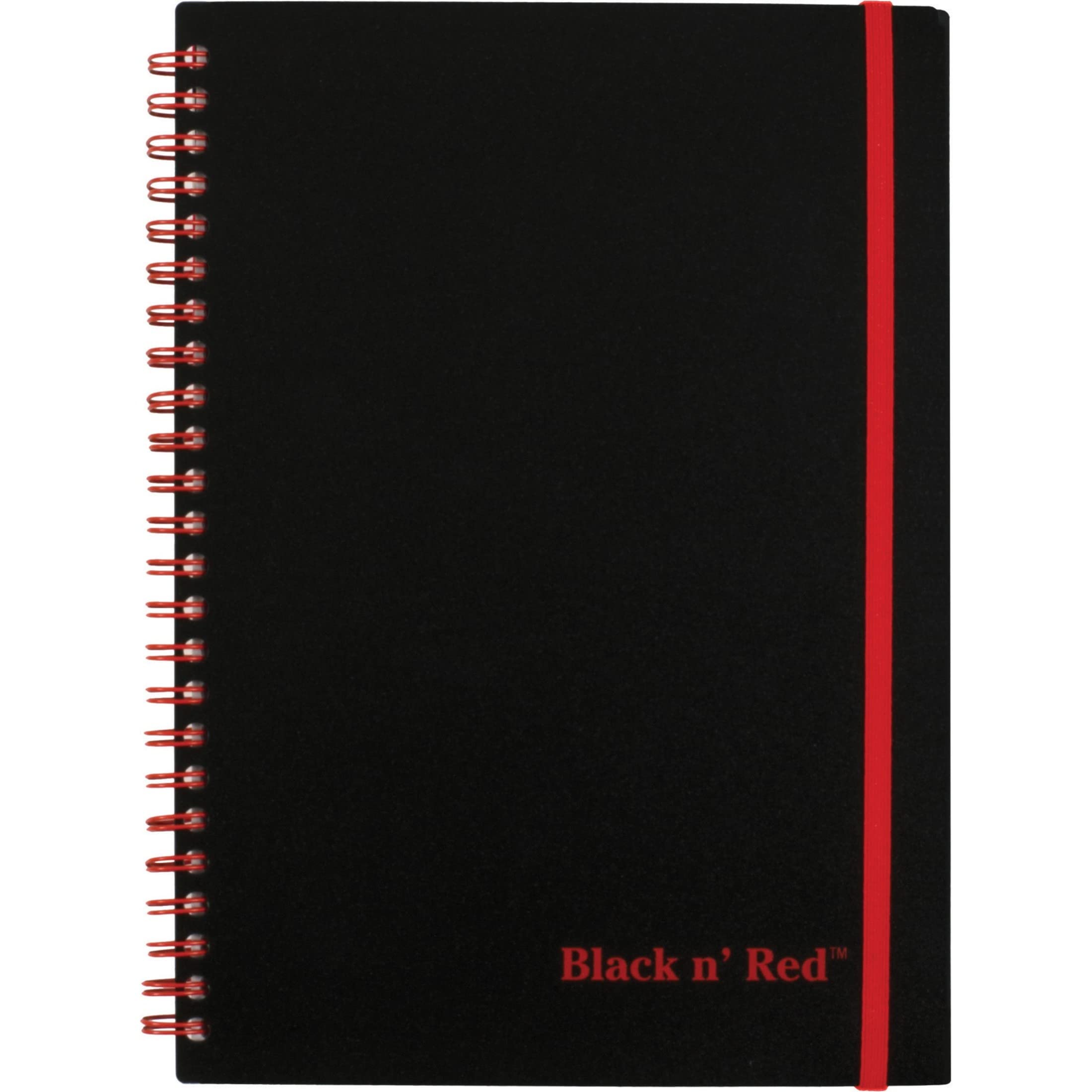 Black n' Red Notebook, 2 Pack, Durable Hardcover, Premium Optik Paper, Scribzee App Compatible, Secure Casebound Binding, 8-1/4" x 5-7/8", 96 Double-Sided Ruled Sheets (73405)